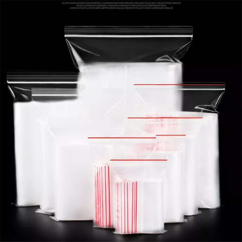 

100pcs High Clear Small Plastic Gifts Jewelry Zip-lock Bag Reclosable Nail Powder Hardware Bracelets Beads Spice Trial Pouches