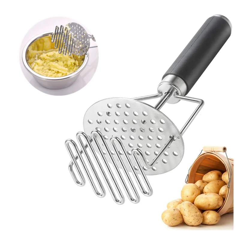 

Double-layer Potato Masher Press Mashed Potatoes Wavy Pressure Ricer Fruit Vegetable Press Crusher Kitchen Accessories
