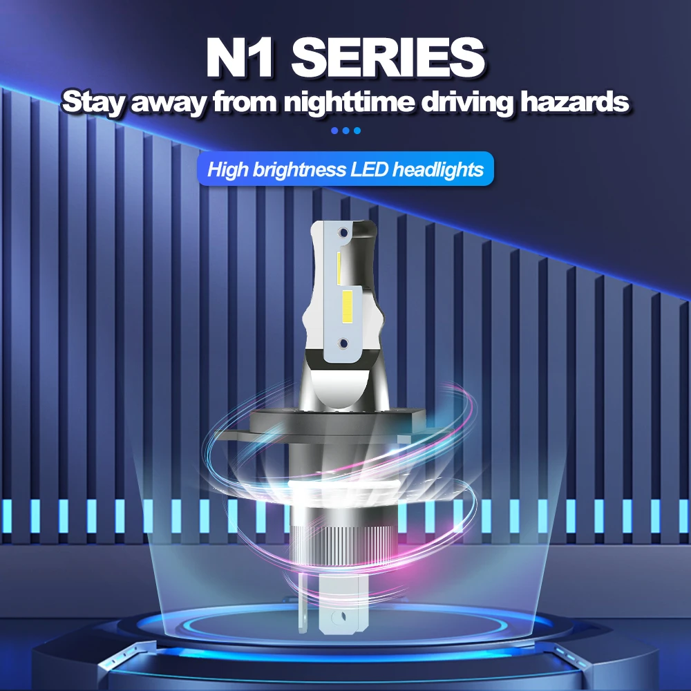 Лампы для автомобильных фар H4 6000 лм 12 В 2010 K белые Автомобильные противотуманные