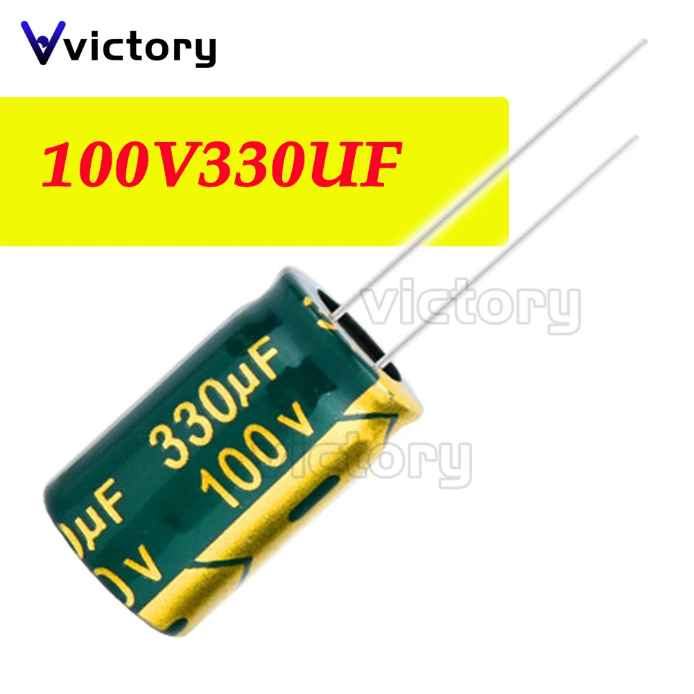5 шт. алюминиевый электролитический конденсатор 330 мкФ 100 в 13*20 мм ...