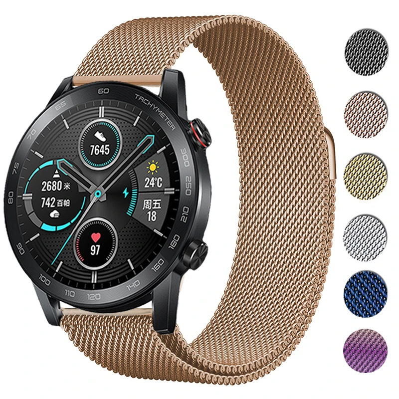 

For Huawei Honor Magic Watch 2 46mm 42mm Strap Stainless Steel Magnetic loop Bracelet For Huawei Watch GT 3 2 Pro 42mm 46mm Band