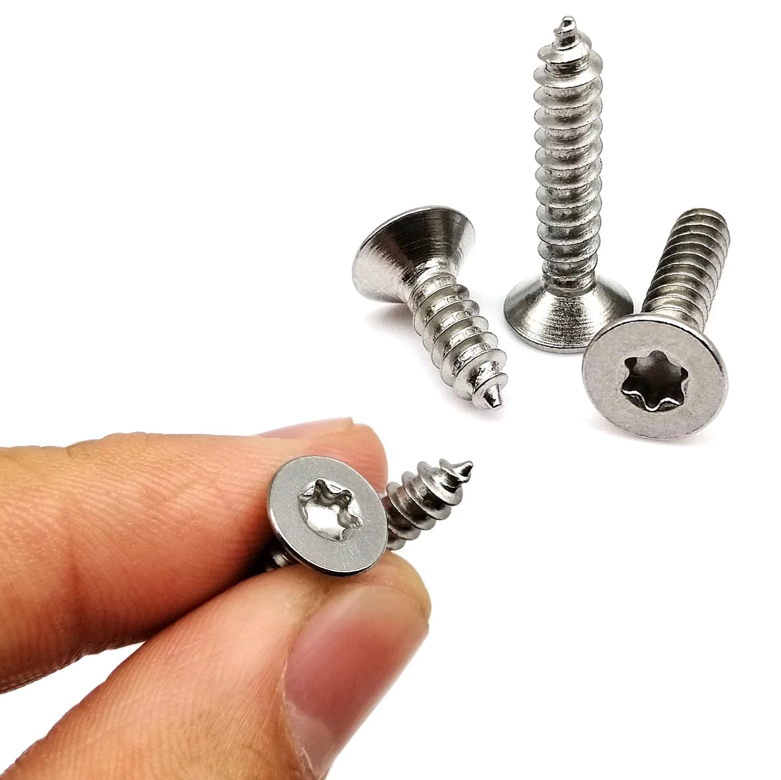 

5/10/50pcs M2 M2.3 M2.6 M3 M3.5 M4 M5 M6 304 A2-70 Stainless Steel Six Lobe Torx Flat Countersunk Head Wood Self-tapping Screw