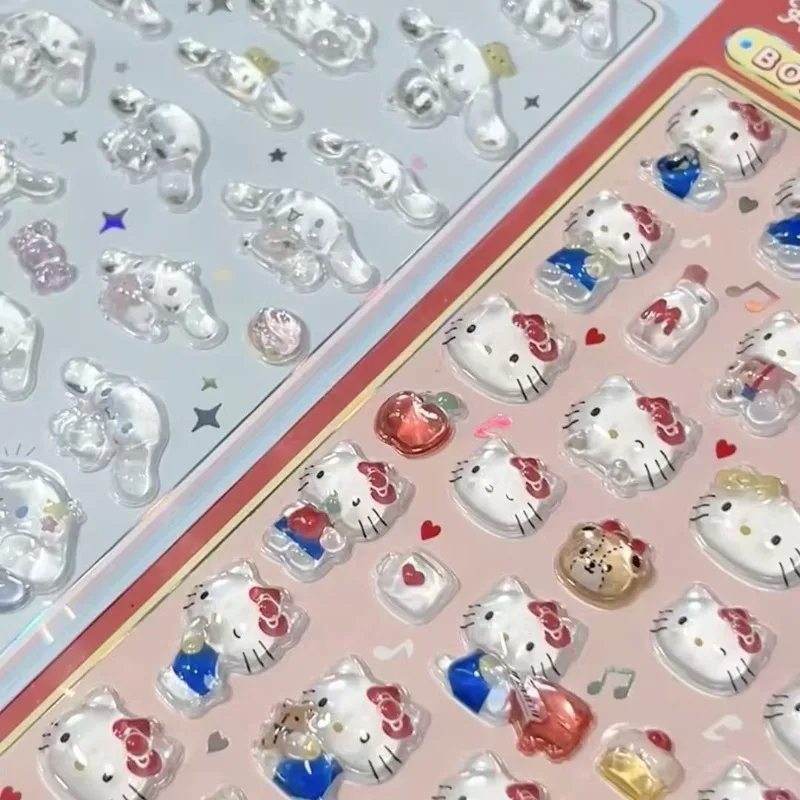 Фото Набор 3D-стикеров из смолы Cinnamoroll Kuromi My Melody Pompom Purin: Аниме-тематика, для скрапбукинга, декора, подарков, коллекционные игрушки №5