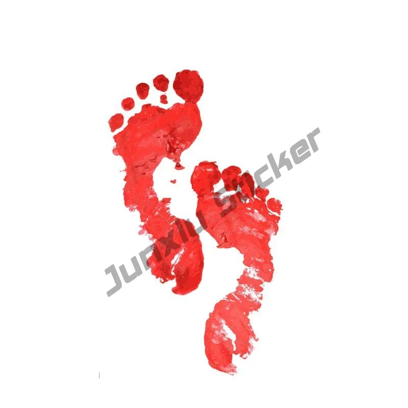 

Fashion Color Car Sticker Decals Realistic Blood Footprints Decal Bumper Window Laptop Bodywork Vinyl Auto Interior KK15*9cm