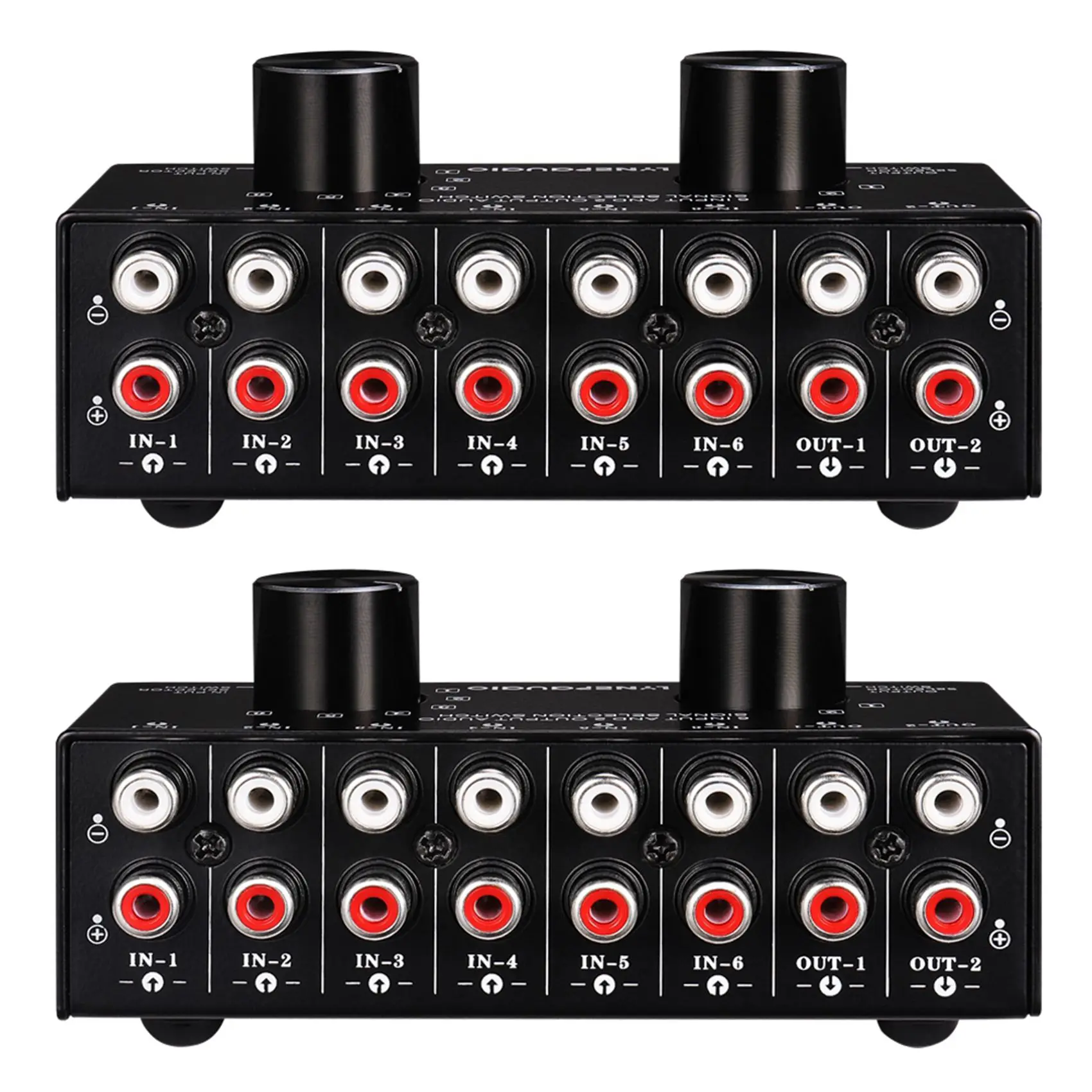 

2X Switcher 6 in 2 Out Or 2 in 6 Out Headphone Speaker Switcher Stereo Sound Source Signal Selection Switcher
