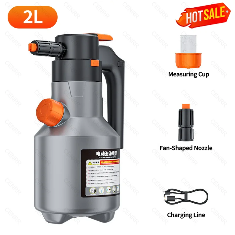 

Электрический распылитель пены CENRR 2L, профессиональный моторизованный пистолет для пены, ручной распылитель для мойки автомобиля, снежная пушка, автомобильные аксессуары