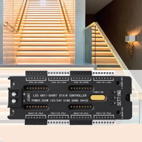 32-канальный светодиодный светильник для лестницы с пассивным ИК датчиком движения, контроллер для автоматической лестницы, индукционные контроллеры для лестницы
