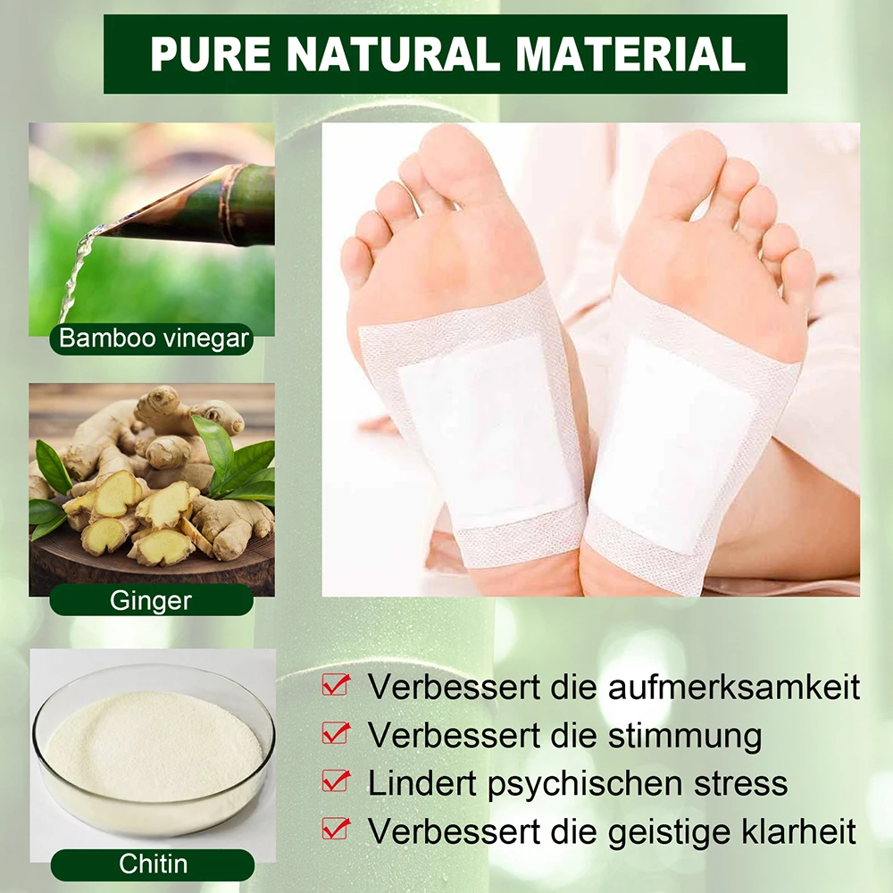 

Natural Bamboo Vinegar Foot Patch Relieves Fatigue Improve Sleeping Plaster Promotes Blood Birculation Plaster 10pcs WH998