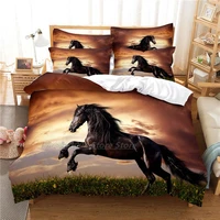 horses pet dog pug duvet cover sets for single double 100 bamboo fiber quilt cover set for 3 pcs dropship bedclothes bedset