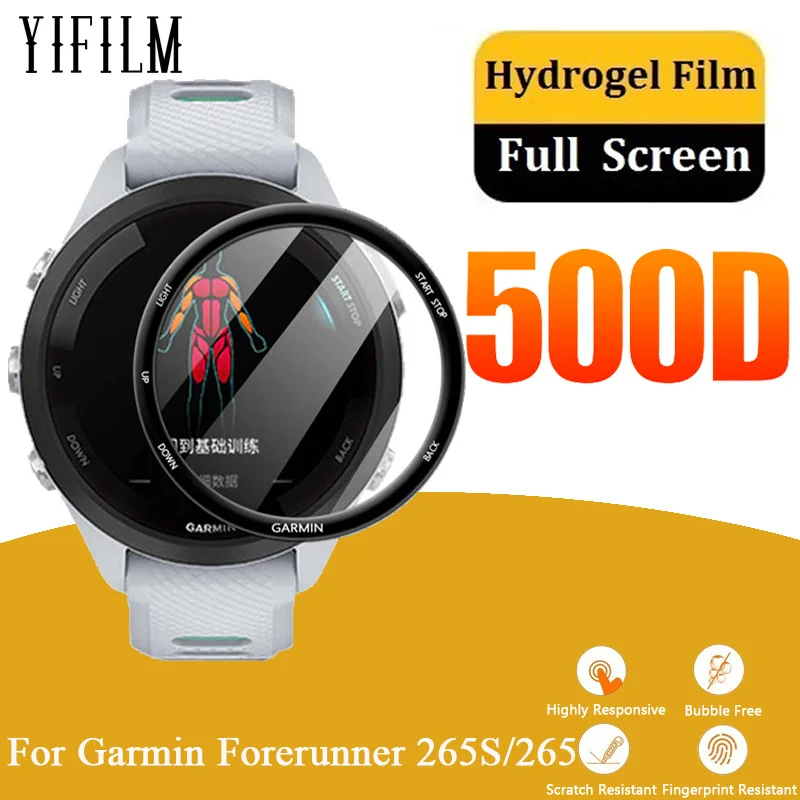 

3D изогнутая мягкая ПЭТ-пленка из PMMA для смарт-часов Garmin Forerunner 265 S 265, Ультрапрозрачная защита экрана с полным покрытием, не стекло
