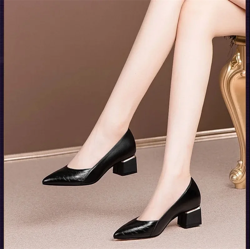 

Женские Модные серые блестящие туфли-лодочки без застежек на квадратном каблуке, удобные черные туфли для офиса, модель E1204 на весну и лето