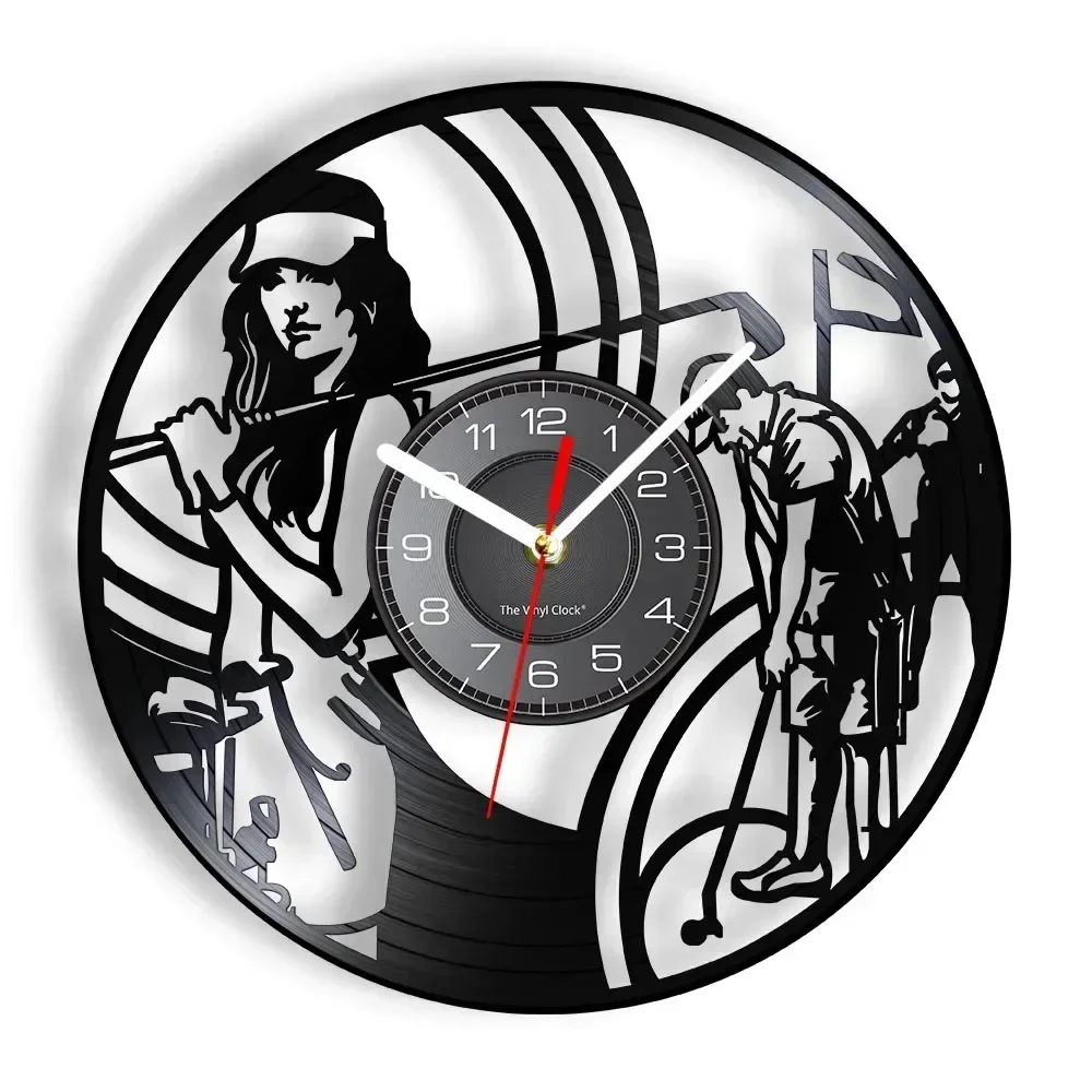 Эксклюзивные настенные часы с виниловой пластиной для гольфа спортивного клуба