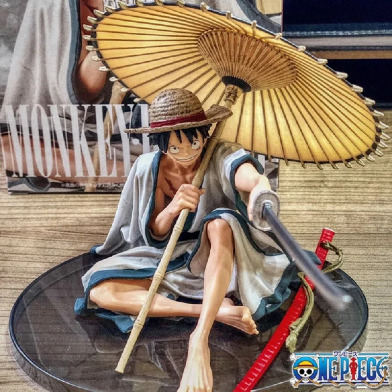 

One Piece GK кимоно Обезьяна D Luffy 14 см аниме экшн-фигурка модель соломенная шляпа Луффи фигма кукла Коллекционирование игрушек настольное украше...