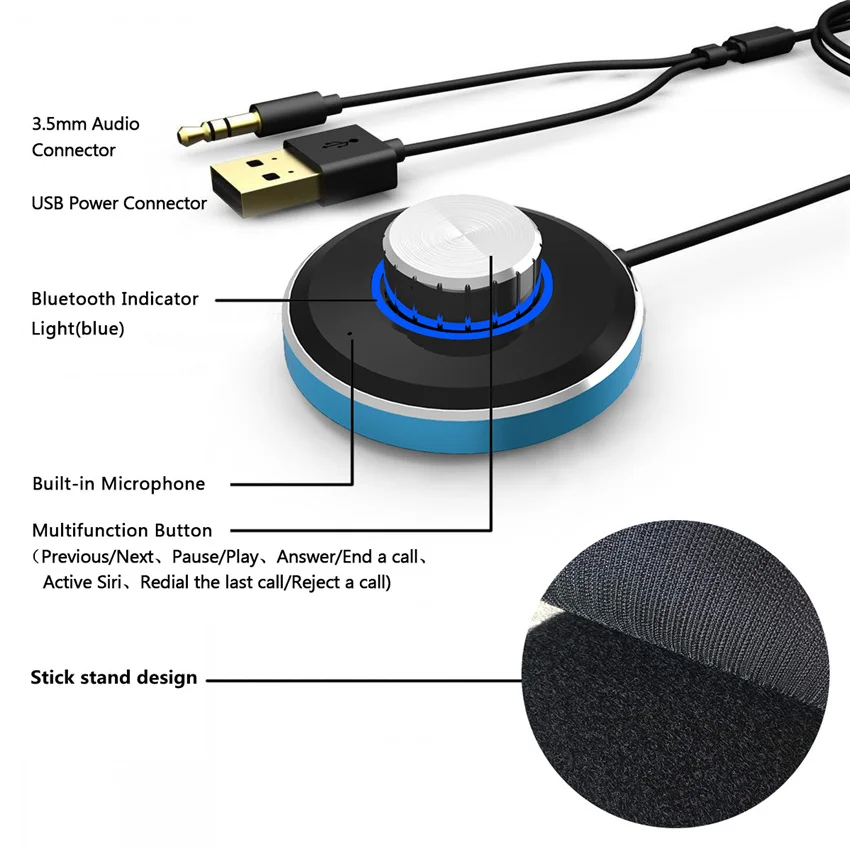 Bluetooth Aux адаптер беспроводной Автомобильный 5 0 аудио приемник 3 мм разъем USB стерео