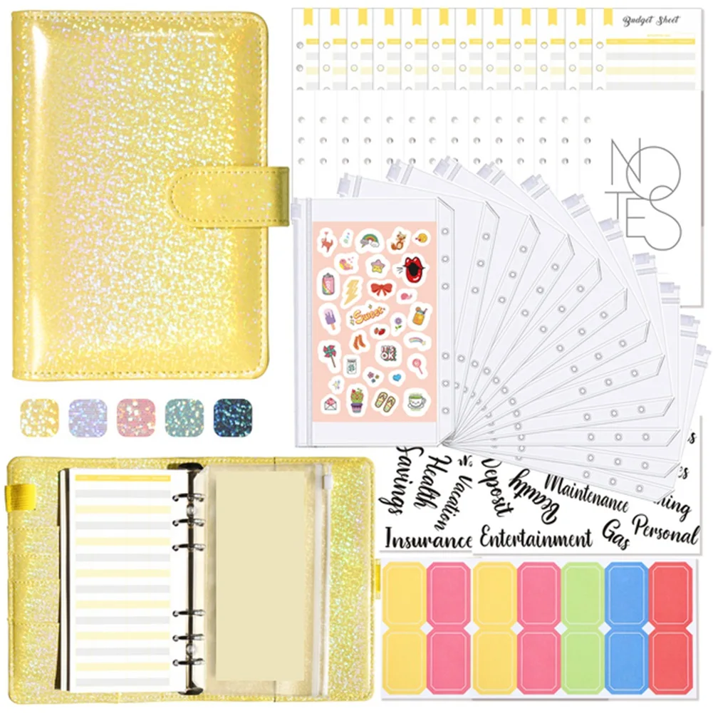 

A6 Budget Planner Binder with Zipper Envelopes Cash Envelopes for Budgeting, Money Organizer for A6 Cash Budget Binde C