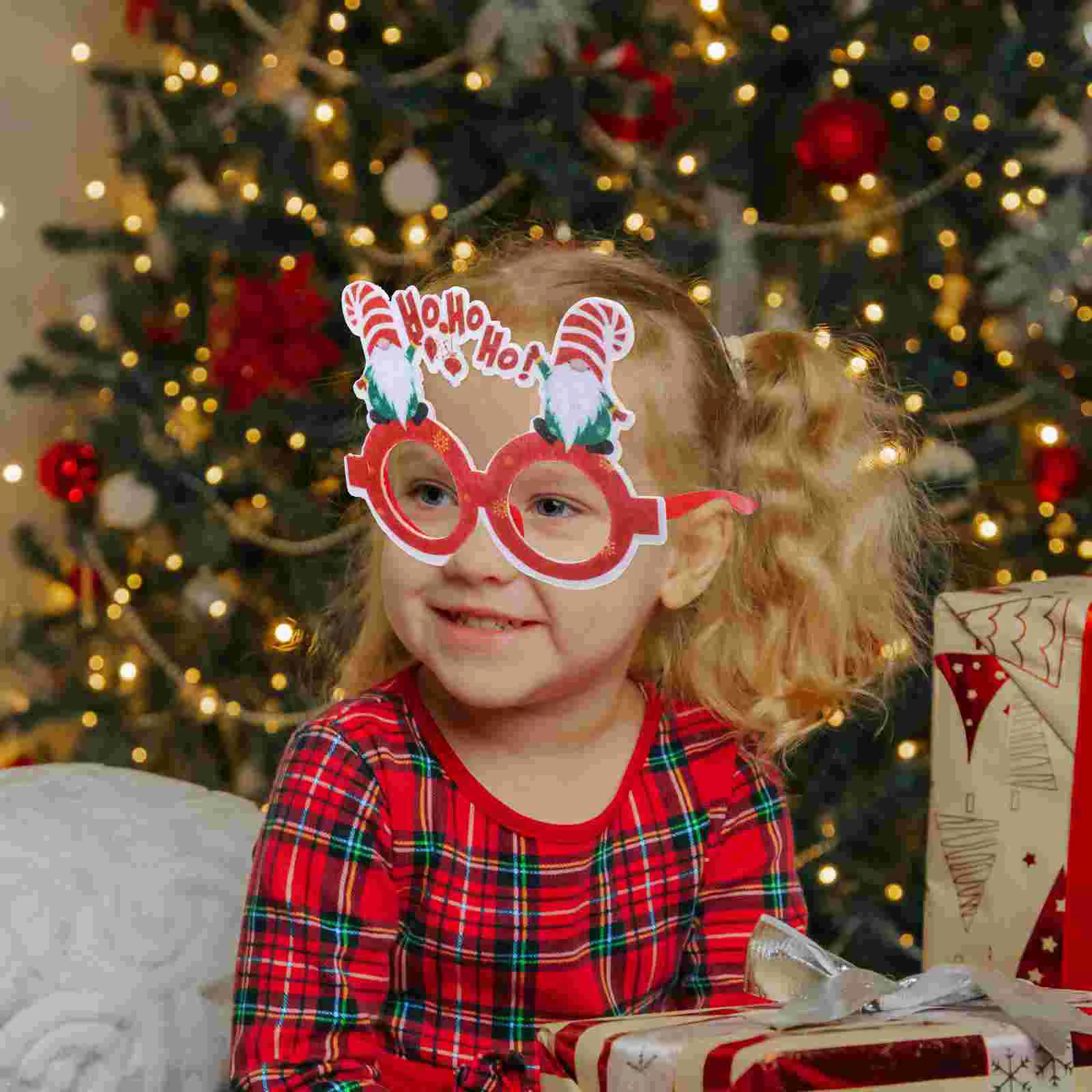 

6 Pcs Decor Party Glasses Frame Christmas Decoration Cartoon Xmas Photo Prop Plastic Eyeglasses Child Frames