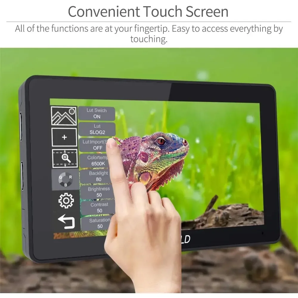 Фото FEELWORLD F6 PLUS V2 6-дюймовый сенсорный монитор IPS 160 °   Широкий обзор Rec.709 3D LUT 4K HDMI I/O Наклонная подставка Тонкий дизайн Выход питания №4