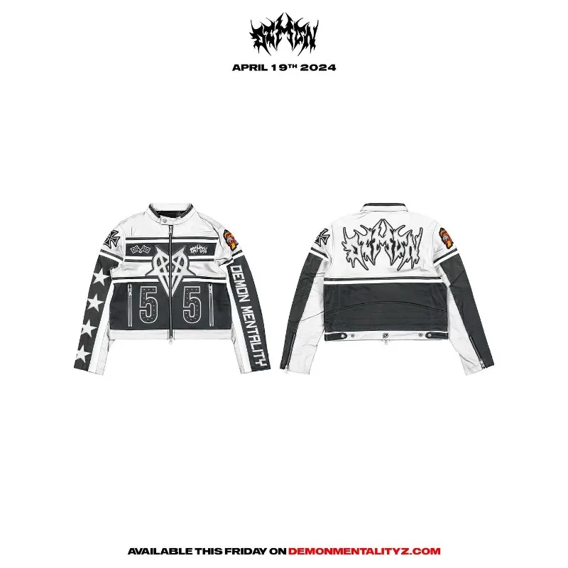 Зимняя модная куртка с длинными рукавами и графической вышивкой High Street свободная