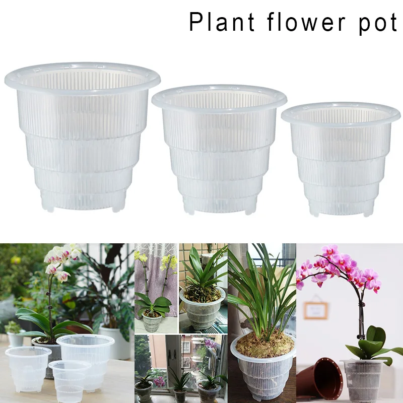 

Plastic Mesh Pot Orchid Flower Planter Container Home Gardening Decor