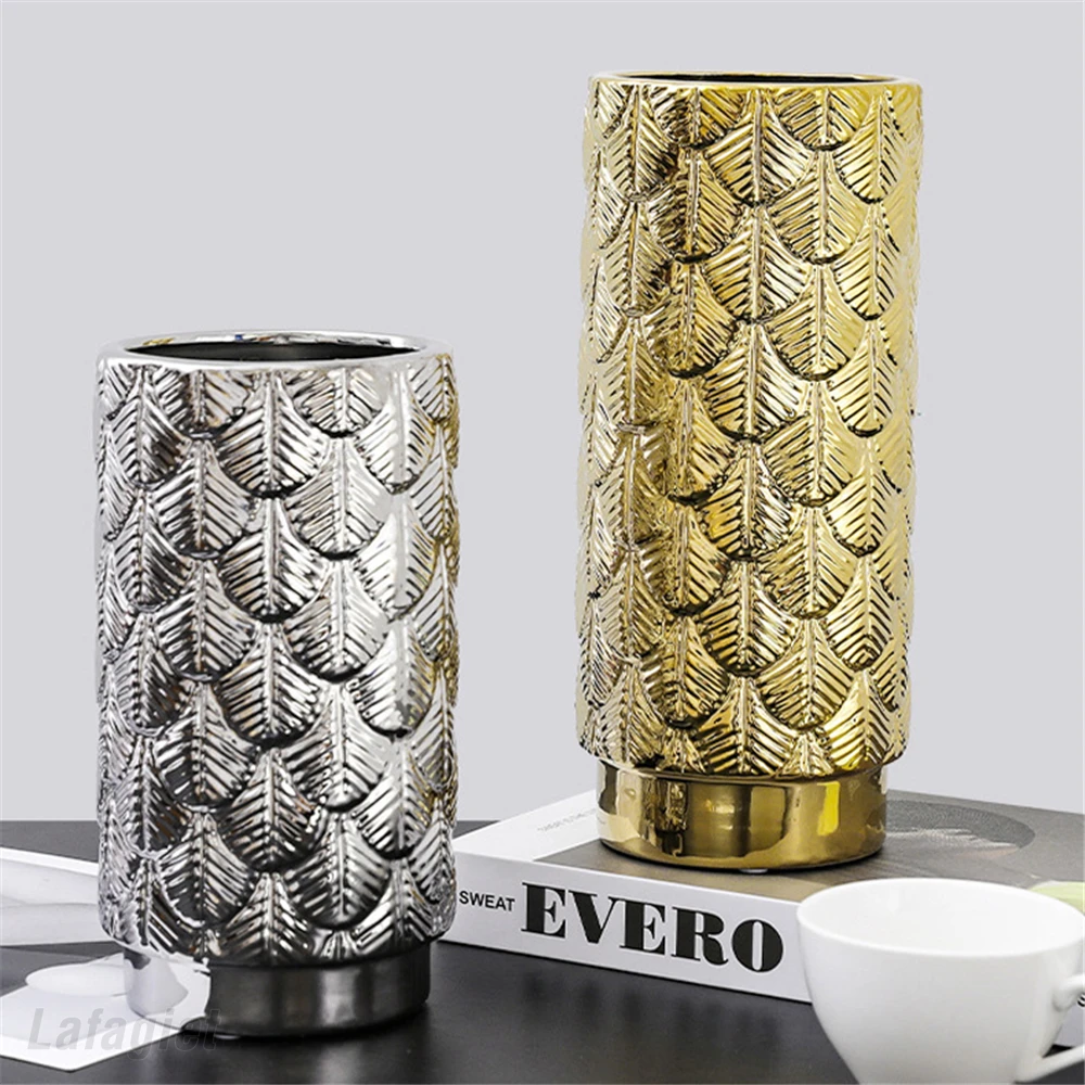 

Ginkgo Biloba Leaves Vase Ceramics Flower Arrangement Pot Home Desktop Ornament Dining Table Living Room Office Porch Decoration