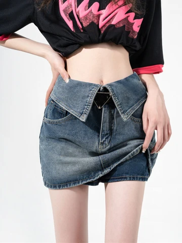 Bule Vintage Elegant Denim Skirt Women Bodycon Y2k Designer Party Mini Skirt Female High Waist Korean Style Casual Skirt 2023