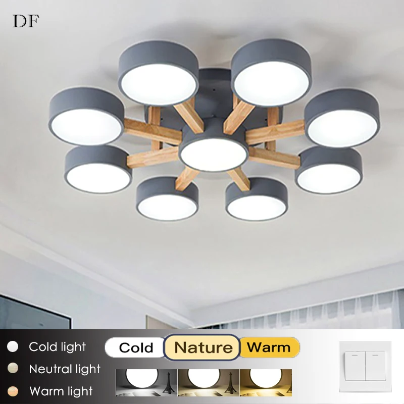 

Modern living room LED ceiling lights bedroom dining room lighting ceiling lamps hotel furniture wooden iron indoor lighting