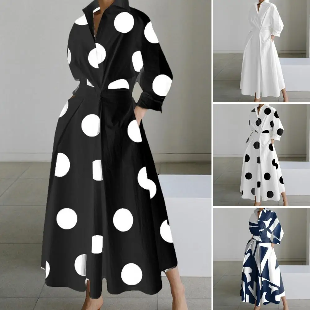 

Женское платье с V-образным вырезом, длиной до середины икры