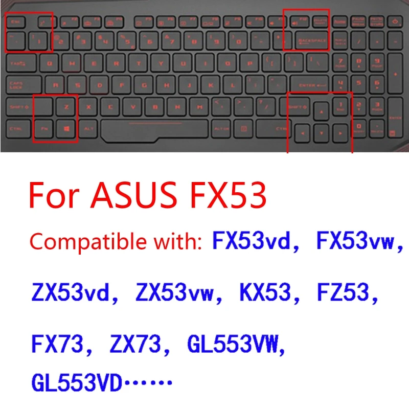 

Прозрачная защитная пленка для клавиатуры ноутбука GL553 GL553V GL553VW FX553V FX553 FX53 FX53V защитный чехол