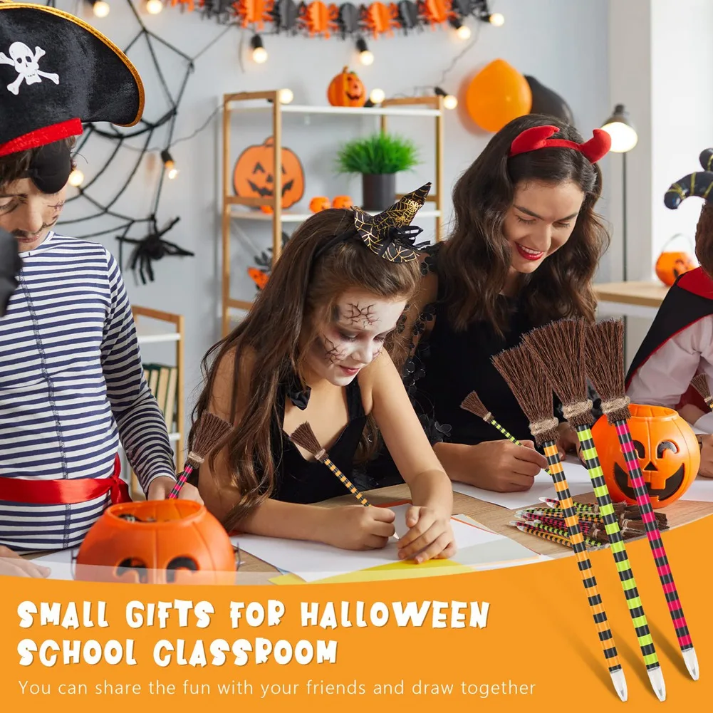 Хэллоуин ведьма метла карандаш красочная ручки волшебник карандаши для письма (12