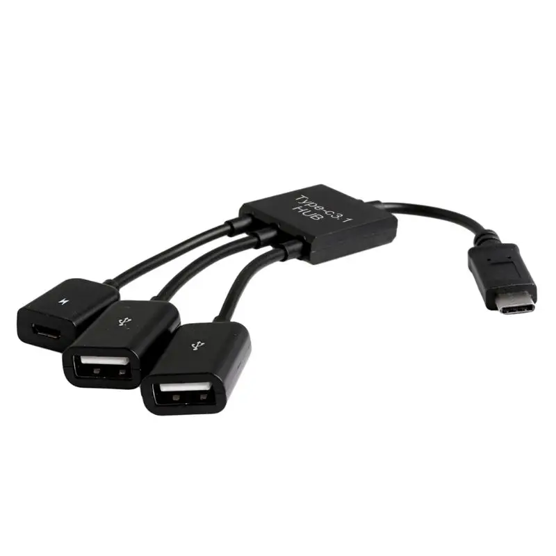 

3in1 USB 3.1 Type-C To Micro USB 2.0 Power Charging Host OTG Hub Cable Adapter