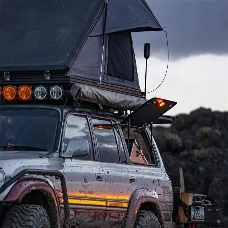 Suv всплывающая открытая уличная парусиновая палатка на крыше автомобиля коробка