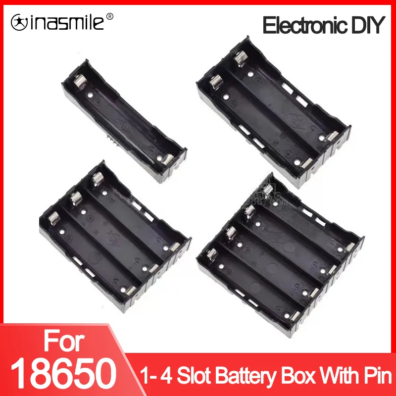 Черные чехлы для внешних аккумуляторов ABS 18650 1X 2X 3X 4X Высококачественная коробка