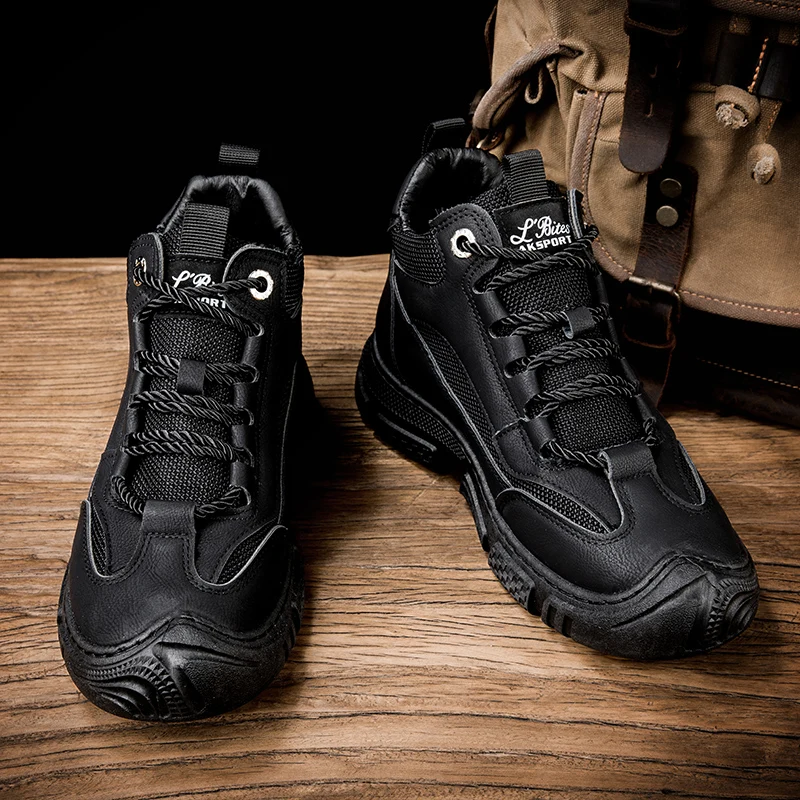 39-44# Men's Fashion Keep Warm High Ankles Hiking Shoes Camping Training Shoes Adult Youth Leisure Hiking Shoes