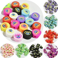 diy10mm3050100200pcsyellow smiley face beads polymer clay beads loose spacer beads for jewelry making bracelet accessories