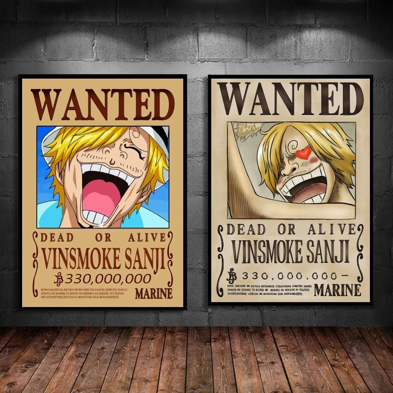 

Canvas Artwork Painting One Piece Bounty Wanted Sanji Room Home Modular Prints Gifts Children's Bedroom Decor Aesthetic Poster