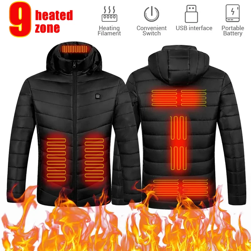 

21 Areas Heated Jacket Women's Warm Vest USB Men's Heating Jacket Heated Vests Coat Ski Motorcycle Jacket Camping Winter Male