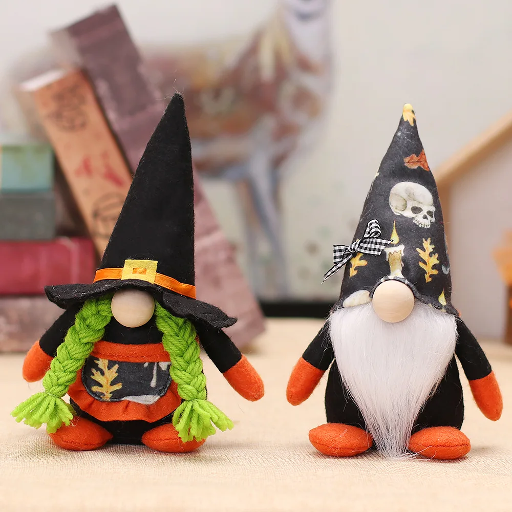 

2022 Halloween Decorations for Home Shopping Mall Window Decorations Props Couple Forest Man Decoration Faceless Gnome Doll
