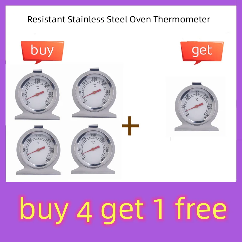 

Bake High Temperature Resistant Stainless Steel Oven Thermometer Barbecue Oven Pedestal Oven Pointer Thermometer 0-300 ℃