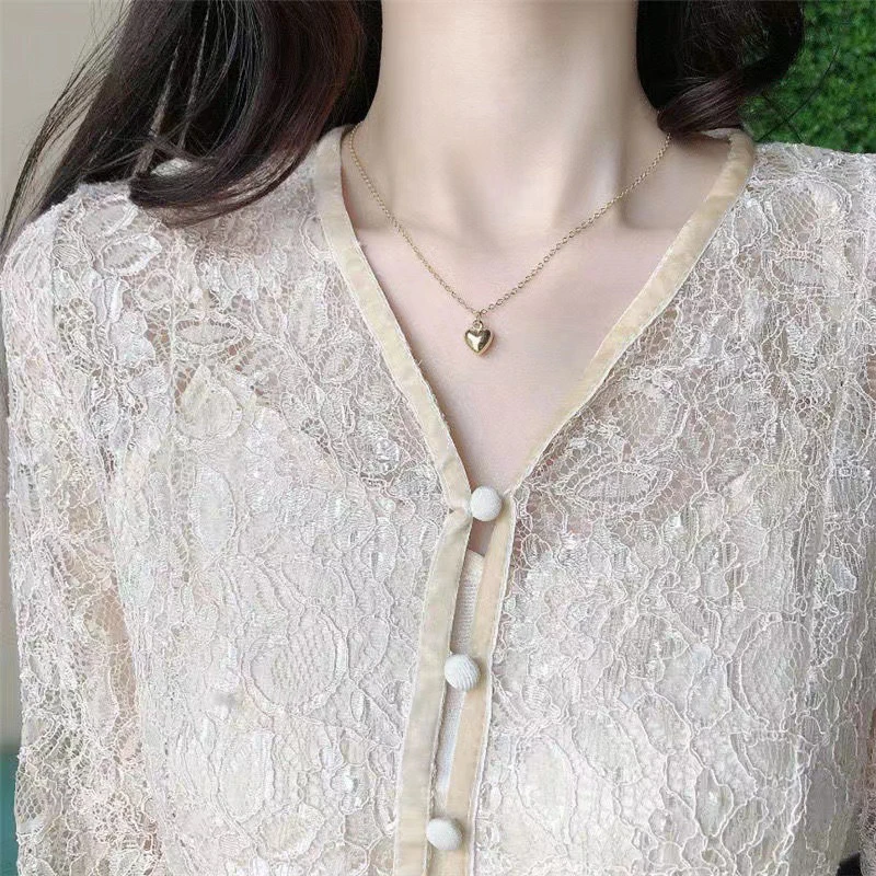 Женское ожерелье с подвеской в виде сердца