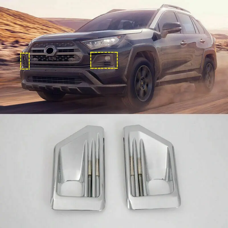 

2 шт., хромированные передние противотуманные светильник ры для Toyota Rav4 Adventure 2019 -2021