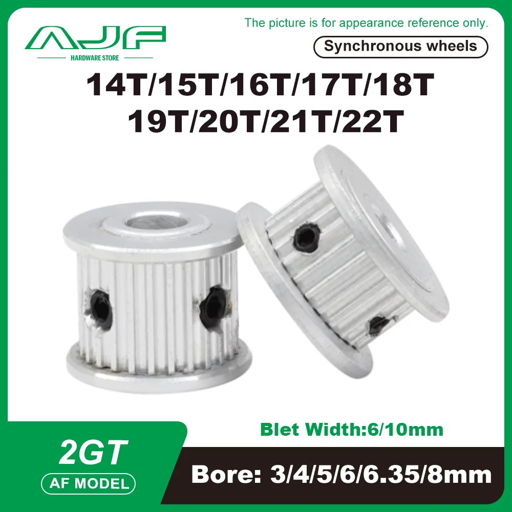 

GT2/2GT Шкив ГРМ 14T 15T 16T 17T 18T 19T 20T 21T 22T Отверстие 3/4/5/6/6,35/8 мм Для ширины ремня: 6/10 мм Ремень ГРМ 3D-печать