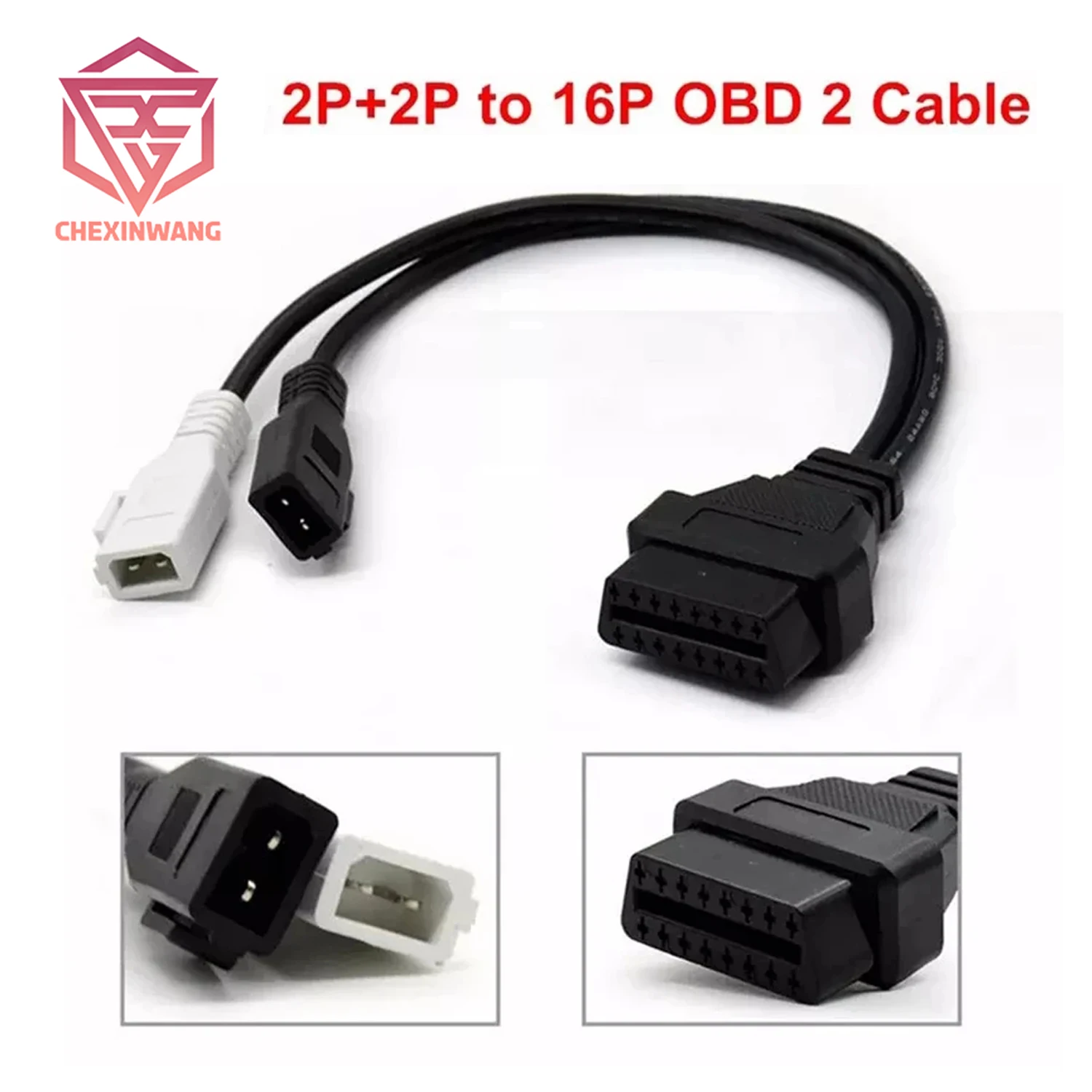 

2P+2P to 16Pin OBD2 Cable VAG Adapter 2X2 OBD1 OBD2 Car Diagnostic Cable 2P+2P to 16Pin Female Connector for W-V/Sk-oda