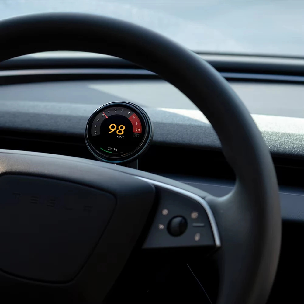 Фото Официальный беспроводной зарядный HUD-экран TITA Ultra со спидометром для Tesla Model Y 2021-2025 и Model 3 2021-2025, OLED-модернизация №2