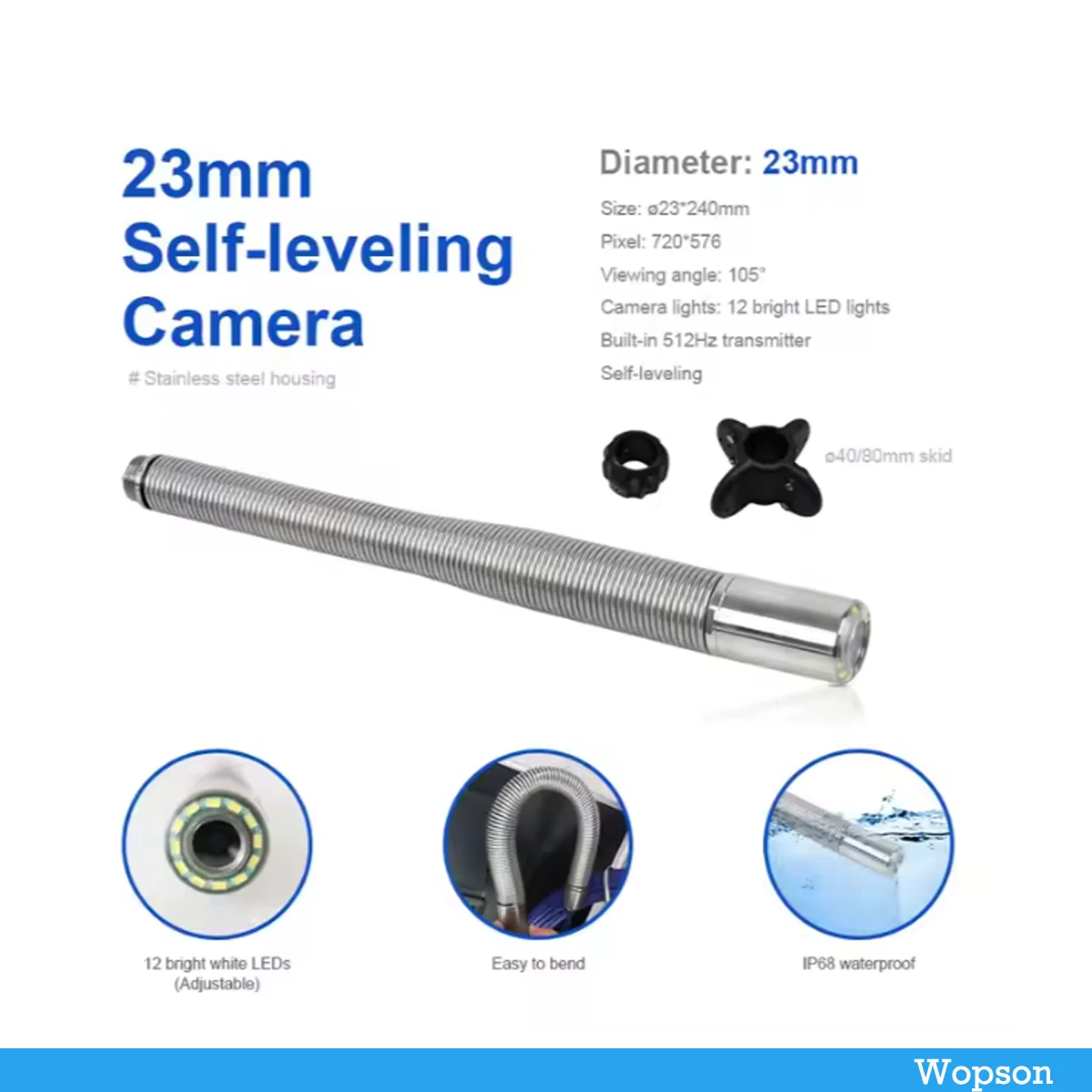 40 мм 80 ABS противоскользящая насадка для камеры 23 инспекционная видеотрубка