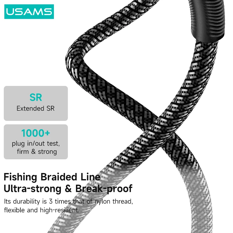 USAMS Raydan PD 20W Smart Power Off Cable Fast Charge Data Cable Lightning Cable For iPhone 14 13 12 11 X Xr Xs 8 7 6 Plus