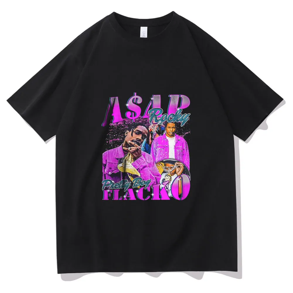 

Rap Hip Hop Singer ASAP Rocky Portrait Graphic Aesthetics Tshirt Men Women Fashion T-shirt Unisex Oversized T Shirt Short Sleeve