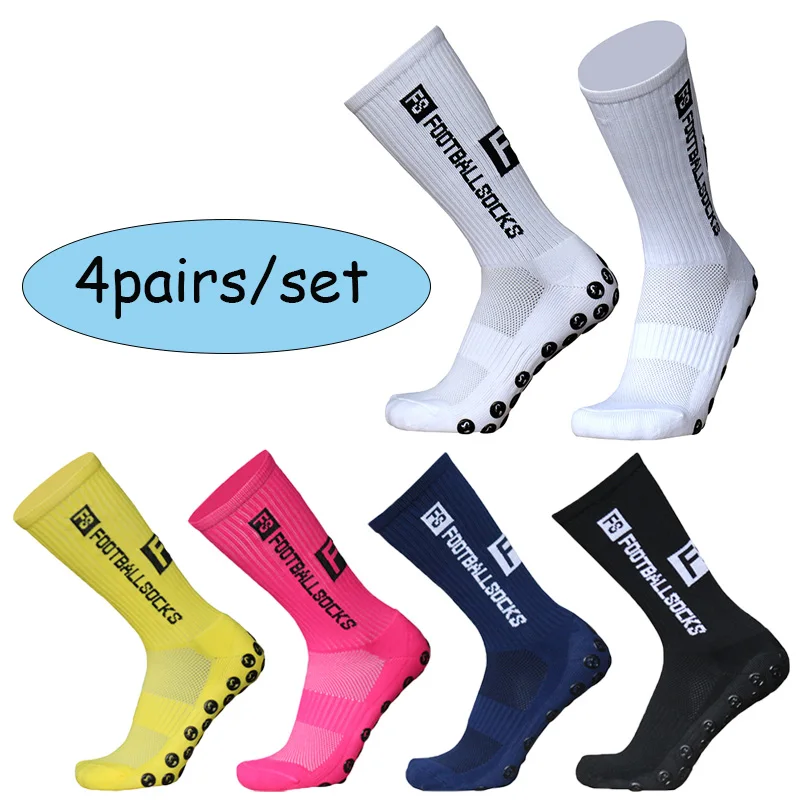4pairs/set  Football Socks Anti Slip Grip  Soccer socks