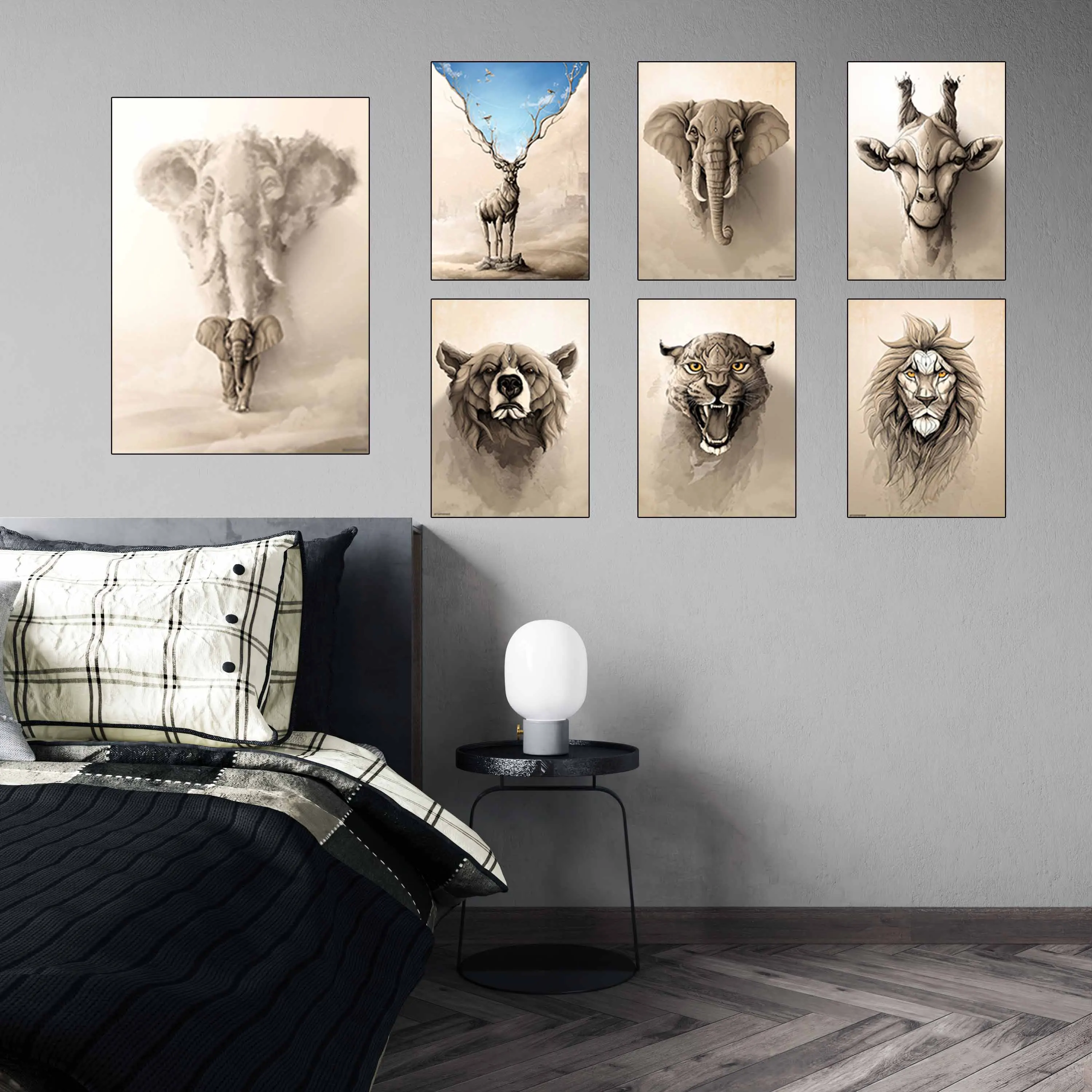 

Современное искусство в скандинавском стиле постер с животными домашний настенный художественный Декор Высокое качество Печать на холсте постер для детской гостиной Настенная Наклейка