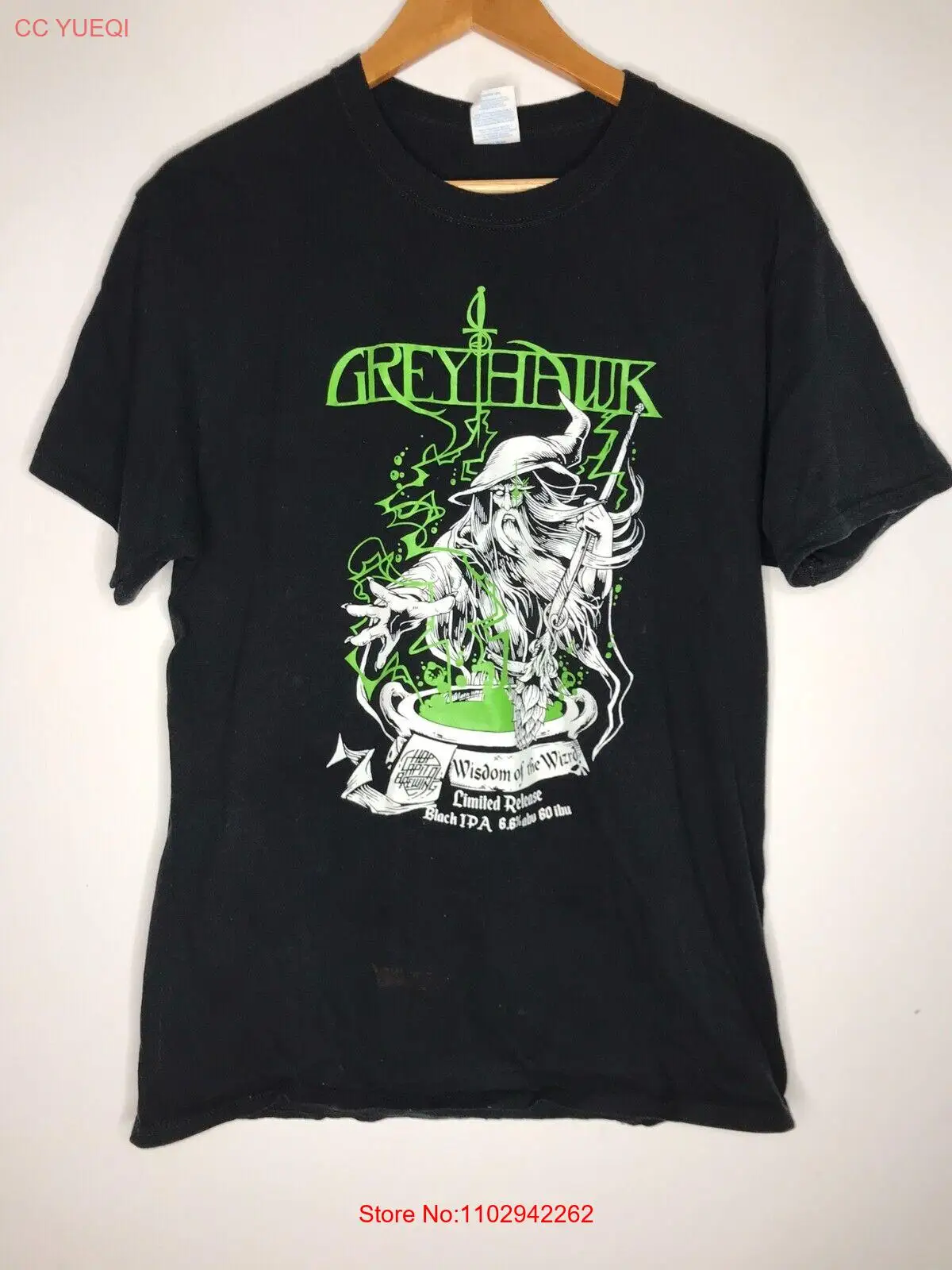 Мужская черная футболка с эффектом старения пивоварения Yakima Washington