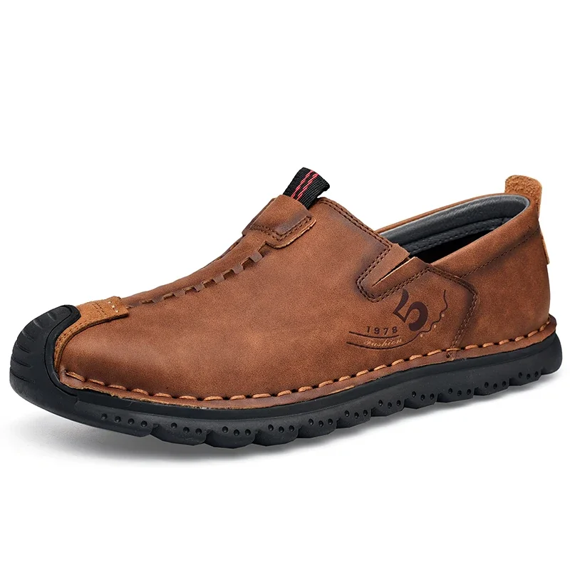 

New Big Size Men's Shoes Split Leather Men Casual Shoes Fashion Top Quality Driving Moccasins Slip On Loafers Men Flat Shoes